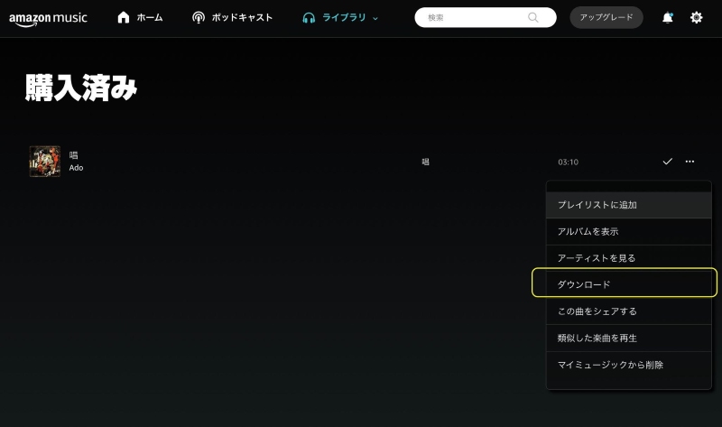 Download purchased songs