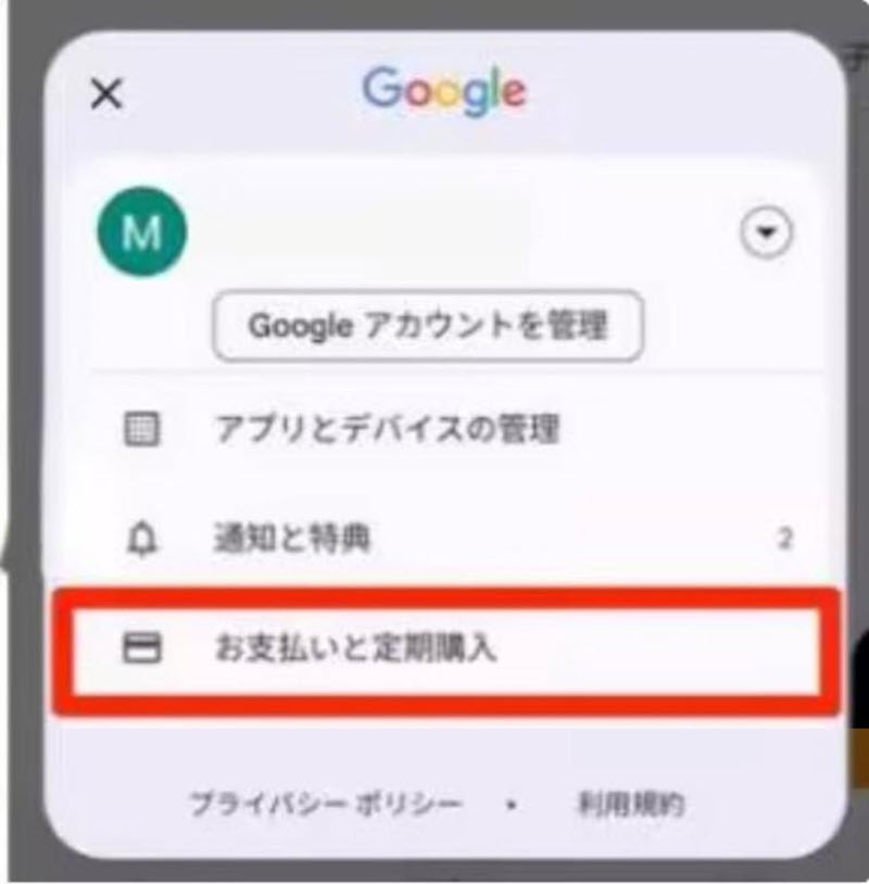 Select "Payment and Subscriptions"