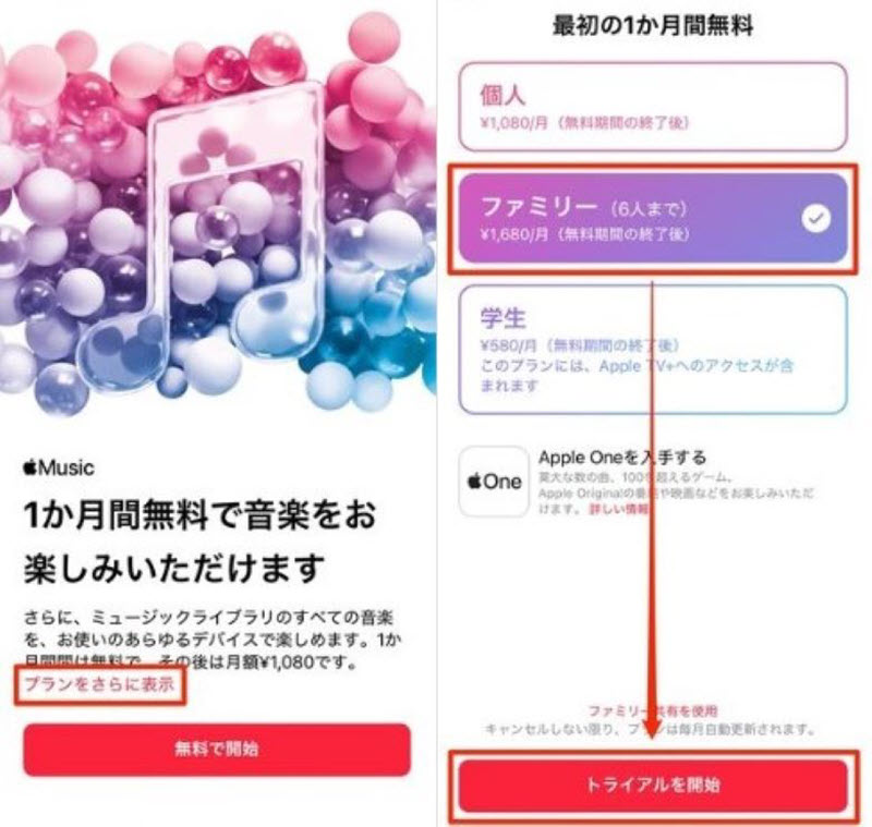 ファミリープランに登録