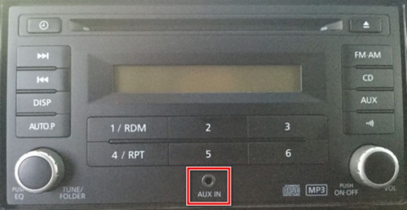 AUX cable connection