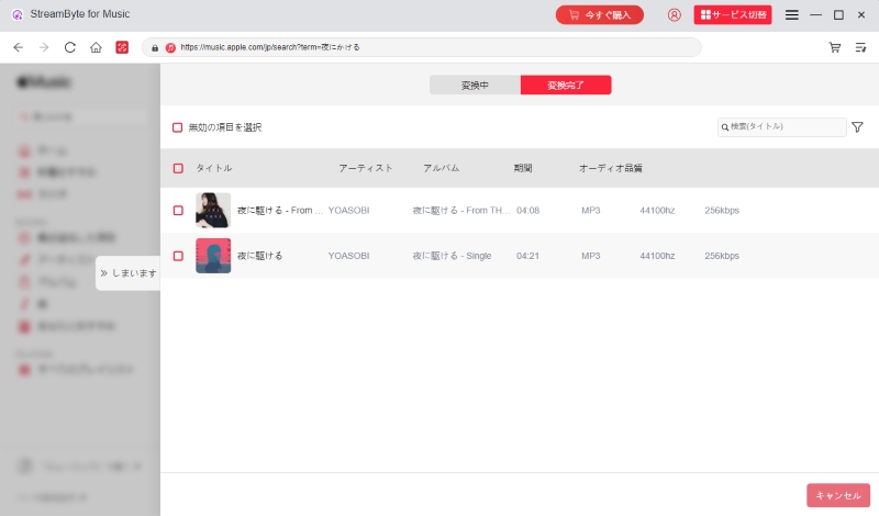 "Conversion Completed" tab