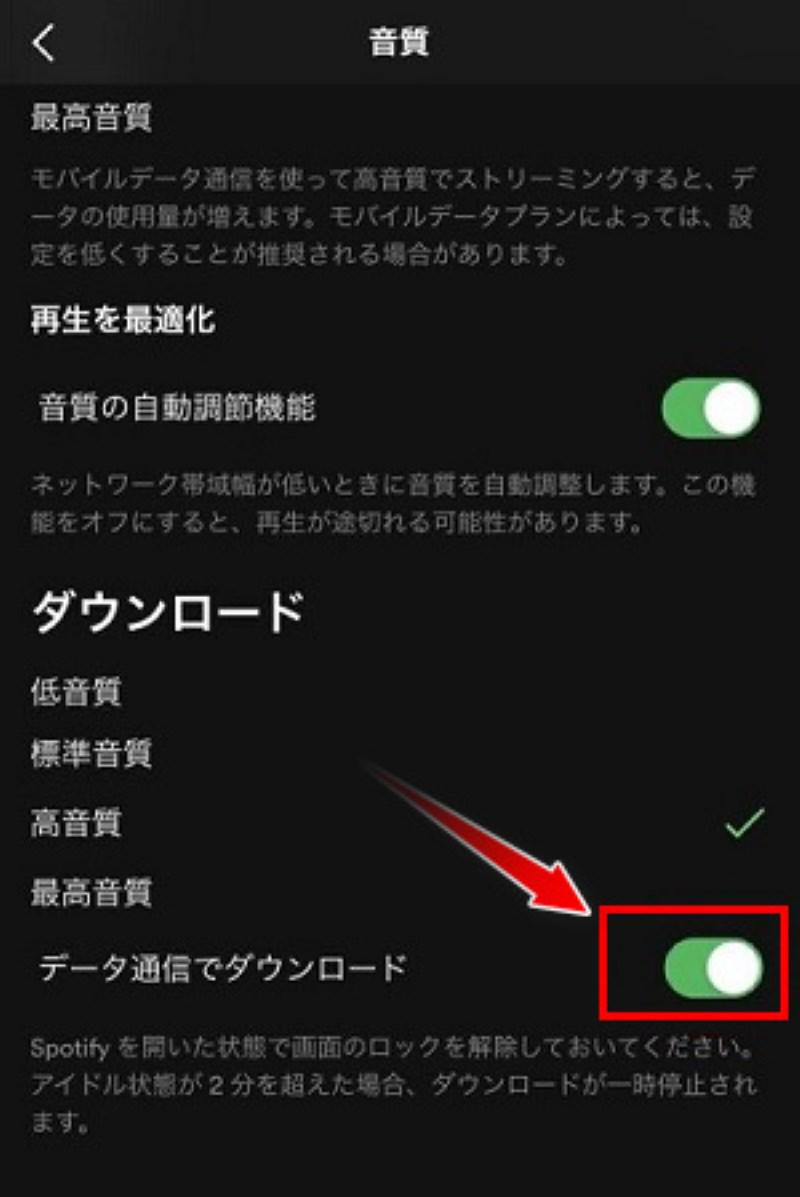 Turn on "Download using data connection"