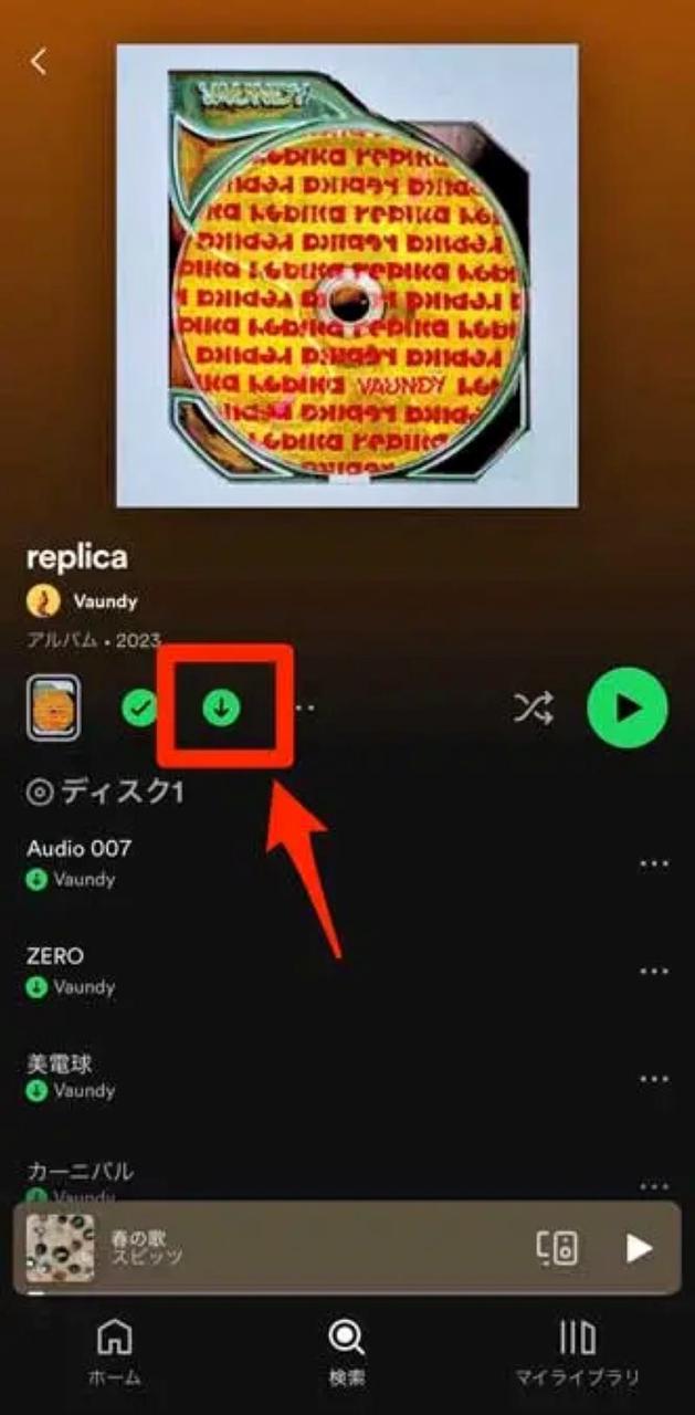 Download music with Spotify app